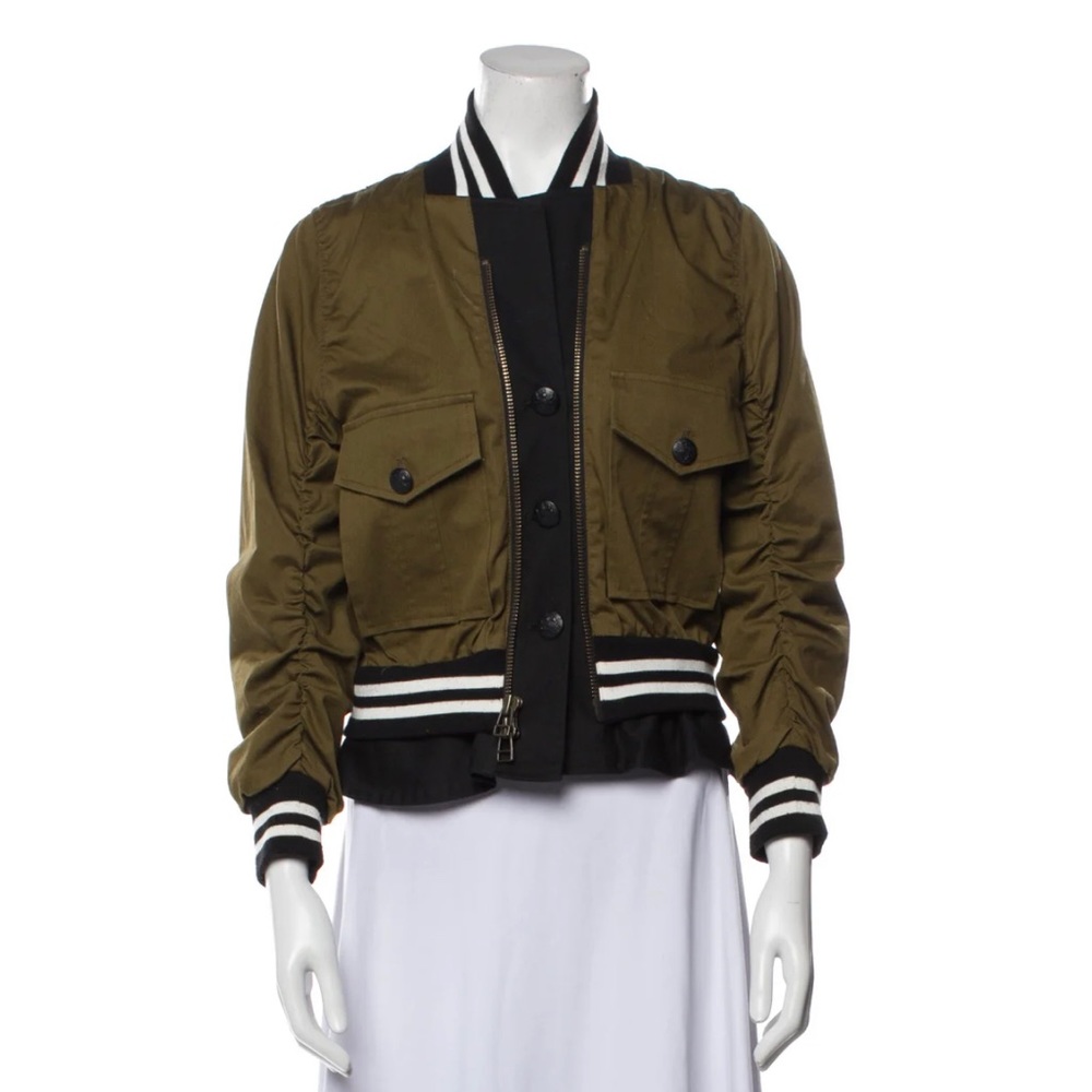 Veronica Beard bomber jacket. Army green. Size 4. Like new.